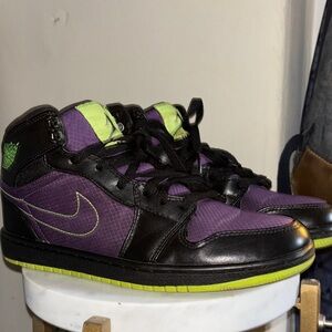 Air Jordan 1s Purple and Black High-Top Sneakers